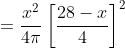 =\frac{x^{2}}{4 \pi}\left[\frac{28-x}{4}\right]^{2}