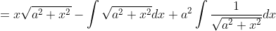 =x \sqrt{a^{2}+x^{2}}-\int \sqrt{a^{2}+x^{2}} d x+a^{2} \int \frac{1}{\sqrt{a^{2}+x^{2}}} d x