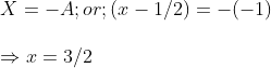 \ X=-A; or; (x-1/2)=-(-1)\ \Rightarrow x=3/2