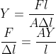 \\Y=\frac{Fl}{A\Delta l}\\ \frac{F}{\Delta l}=\frac{AY}{l}