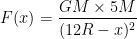 F(x)=\frac{GM\times 5M}{(12R-x)^{2}}