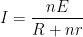 I = \frac{nE}{R + nr}