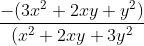 \frac{-(3x^2+2xy+y^2)}{(x^2+2xy+3y^2}