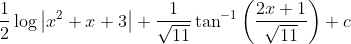 \frac{1}{2} \log \left|x^{2}+x+3\right|+\frac{1}{\sqrt{11}} \tan ^{-1}\left(\frac{2 x+1}{\sqrt{11}}\right)+c