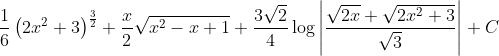 \frac{1}{6}\left(2 x^{2}+3\right)^{\frac{3}{2}}+\frac{x}{2} \sqrt{x^{2}-x+1}+\frac{3 \sqrt{2}}{4} \log \left|\frac{\sqrt{2 x}+\sqrt{2 x^{2}+3}}{\sqrt{3}}\right|+C