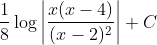 \frac{1}{8} \log \left|\frac{x(x-4)}{(x-2)^{2}}\right|+C
