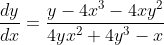 \frac{d y}{d x}=\frac{y-4 x^{3}-4 x y^{2}}{4 y x^{2}+4 y^{3}-x}