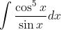 \int \frac{\cos ^{5} x}{\sin x} d x