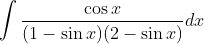 \int \frac{\cos x}{(1-\sin x)(2-\sin x)} d x