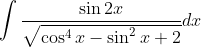 \int \frac{\sin 2 x}{\sqrt{\cos ^{4} x-\sin ^{2} x+2}} d x