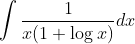 \int \frac{1}{x(1+\log x)} d x \\