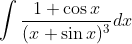 \int \frac{1+\cos x}{(x+\sin x)^{3}} d x