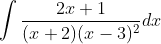 \int \frac{2 x+1}{(x+2)(x-3)^{2}} d x \\