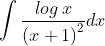\int \frac{log\: x}{\left ( x+1 \right )^{2}}dx