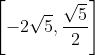 \left [-2\sqrt{5}, \frac{\sqrt{5}}{2} \right ]