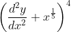 \left(\frac{d^{2} y}{d x^{2}}+x^{\frac{1}{5}}\right)^{4}$