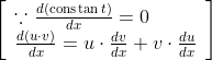 \left[\begin{array}{l} \because \frac{d(\operatorname{cons} \tan t)}{d x}=0 \\ \frac{d(u \cdot v)}{d x}=u \cdot \frac{d v}{d x}+v \cdot \frac{d u}{d x} \end{array}\right]