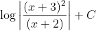 \log \left|\frac{(x+3)^{2}}{(x+2)}\right|+C