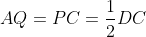 AQ=PC=\frac{1}{2}DC