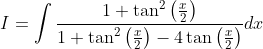 I=\int \frac{1+\tan ^{2}\left(\frac{x}{2}\right)}{1+\tan ^{2}\left(\frac{x}{2}\right)-4 \tan \left(\frac{x}{2}\right)} d x