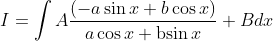 I=\int A \frac{(-a \sin x+b \cos x)}{a \cos x+\operatorname{bsin} x}+B d x