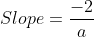 Slope = \frac{-2}{a}