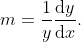 m=frac1yfracmathrmd ymathrmd x.