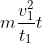 m\frac{v_{1}^{2}}{t_{1}} t