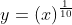 y = (x)^{\frac{1}{10}}