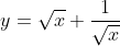 y= sqrtx+ frac1sqrtx