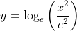 y=\log _{e}\left(\frac{x^{2}}{e^{2}}\right)