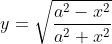 y=\sqrt{\frac{a^{2}-x^{2}}{a^{2}+x^{2}}}