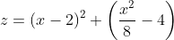 z=(x-2)^2+\left ( \frac{x^2}{8}-4 \right )